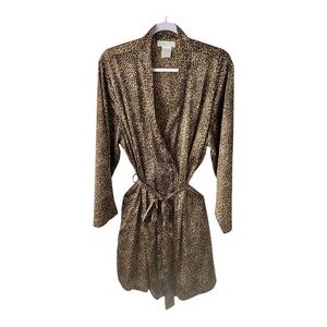 Leopard Print Short SEXY Wrap Around Robe Size XL